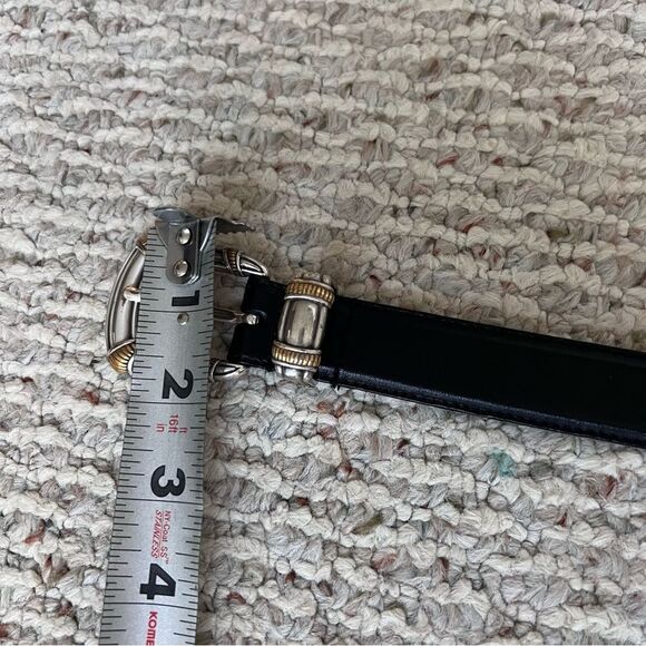 Vintage Fossil Black Leather Belt With Ornate Buckle - Picture 6 of 8